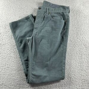 GT Corduroy Pants Mens 36x32 (34x32) Slim‎ Green Teal Straight Preppy Fall Chino